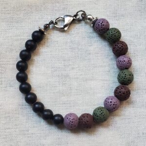 Stone: Shungite + Multi-color Lava | 6mm
